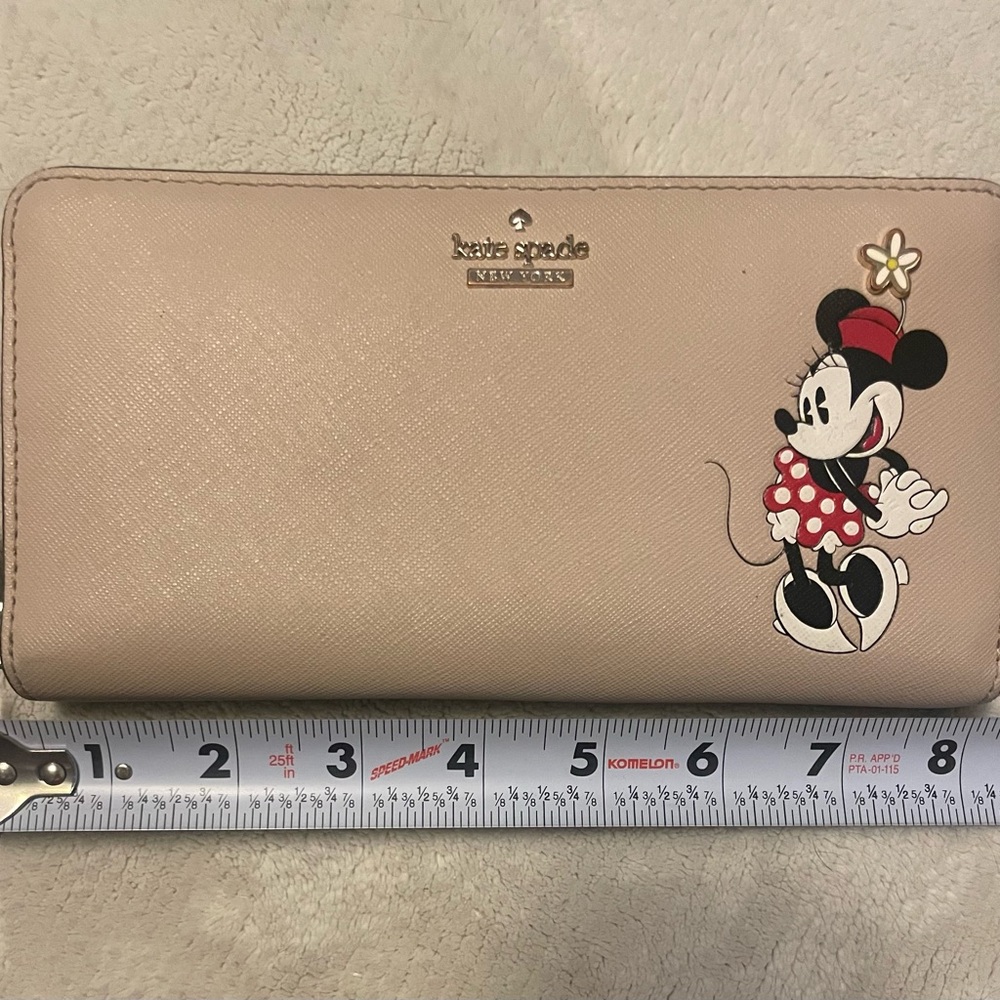 Kate Spade Beige Wallet with Minnie Mouse Design